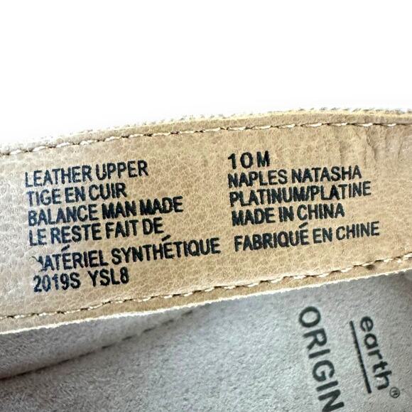 Earth Platinum Naples Natasha Leather Espadrille Low Wedge Sandal Size 10 - Picture 10 of 12